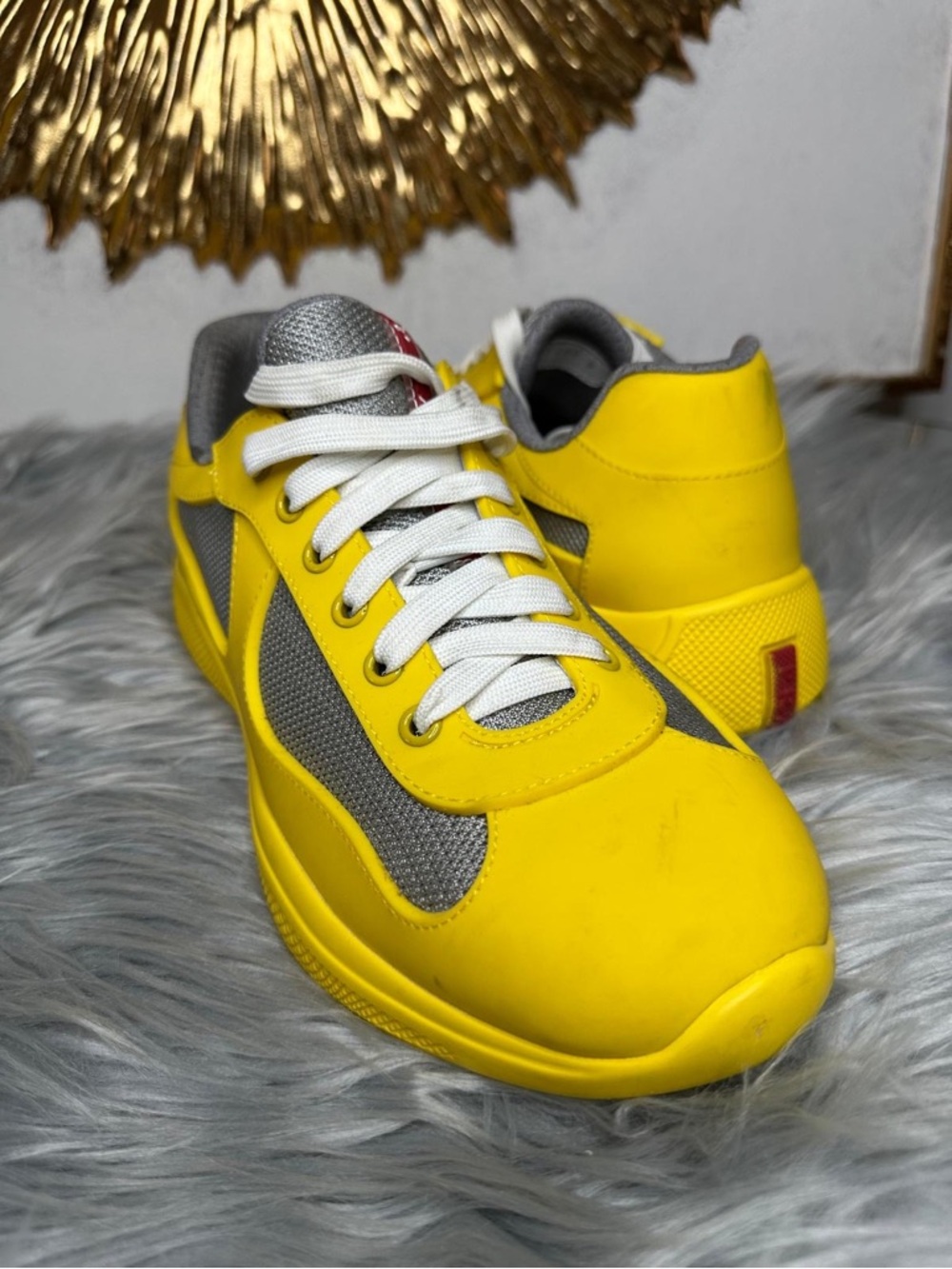 Bright Yellow & Grey Casual Sneakers